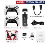 Nueva consola de palo de videojuego GD10 PRO 2.4G Doble controlador inalámbrico Juego 4K 58000 Juegos 256GB Juegos retro Niño Regalo de Navidad 64G...