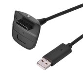 Para Microsoft para Xbox 360 Mando inalámbrico Cargador USB Cable de carga rápida Cable (negro)
