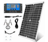 Kit de conjunto de paneles solares de 300w 12v / 24v cargador de clip de batería + controlador de 40a para coche rv caravana -JA