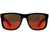 Gafas de sol Ray-Ban Justin 4165 622/6Q Goma Negro Espejo Rojo negro/rojo 55 mm