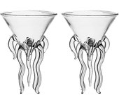 2pcs Octopus Cocktail Glass Martini Jellyfish Glass Wine Glass Drinkware Bar Goblet Tools