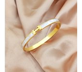 Unbrand Pulsera de la letra H de acero de titanio Concha de moda Joyería de cadena de muñeca de lujo ligero Oro