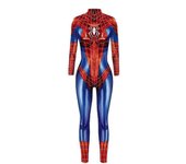 Spiderman Cosplay Mujer Sexy Zentai Traje Spandex Body Superhéroe Disfraz de SPIDERMAN Halloween Carnaval Mono de disfraces 7 rojo azul M