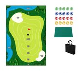 Juego de almohadillas de juego de golf con bolsa de almacenamiento, colchoneta de entrenamiento de golf, 20 bolas pegajosas, alfombrilla de astilla...