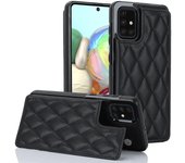 Estuche Samsung A71 4G, funda abatible de cuero de PU, billetera con cierre magnético, ranuras para tarjetas, estuche de soporte Negro