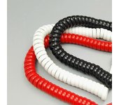 RJ9 en espiral de 6 pies en espiral teléfono fijo auricular cable cable RJ9 4P4C 1.85m / 6ft Blanco