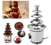 Fuente de chocolate, máquina de fusión eléctrica de 4 niveles, juego de ollas de fondue, para dulces de chocolate, rancho, queso nacho, UE 220V EU