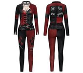 Mujer Harley Quinn Disfraz Clásico Harley Quinn Halloween Cosplay Disfraz Mono L