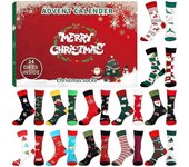 Calendario de Adviento de calcetines de Navidad 2024,Divertidos calcetines de Navidad para mujeres Calendario de Adviento,Juego de calcetines de Na...
