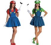 Disfraz de Super Mario para mujeres Anime Cosplay Vestido Verde L