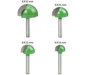 Mintian 4 piezas de brocas de caja de núcleo de enrutador de vástago de 6 mm, fresa de ranura redonda CNC herramientas para trabajar la madera 16 m...