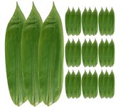 100pcs Hojas Para Decoración Hojas De Sashimi Estera Hojas De Sushi Ornamento Restaurante Hojas De Bambú Verde oscuro 20.00X6.00X0.10CM