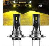 2pc H7 LED faros halógenos kit de bombillas antiniebla para coche 3000K sin errores amarillo-YNP
