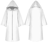 JWL-Wizard Túnica con capucha Bata de Halloween Capa de Halloween Disfraces de cosplay Blanco 155CM