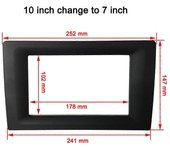 2 Din Car Radio Frame 10 pulgadas cambiar a 9 pulgadas Fascia 2 Din Car Radio Plate 9/10 pulgadas a 7 pulgadas Panel de instrumentos Montaje de ins...