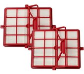 vhbw 2x Filtro de Aspiradora Compatible con Aspiradora Lux Intelligence S115 - Filtro de Carbón Activado HEPA Rojo Negro Blanco negro, blanco y rojo