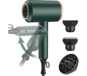Secador de Pelo Plegable De Viaje Pequeño 2000 W, Secador De Pelo Ligero Ion Con 2 Boquillas De Peinado Y 1 Difusor Fo-m.2408-HY