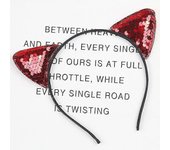 2pcs Reversible Sequin Cat Ears Headband Shiny Cat Ear Hair Hoops Lindo Bling Kitty Hairband Hair Accessories