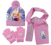 Niñas Niños Frozen Elsa Anna Minnie Pom Gorro de Punto Bufanda Guantes 3pcs/set -NMAOV B