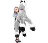 Mmcici Juguetes de peluche de peluche de caballo gigante, juguete de pony de peluche realista para niños GRIS 35in