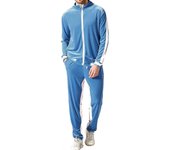 Conjunto de sudadera de terciopelo para hombre, conjunto de chándal casual chaqueta y pantalones