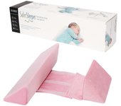 Almohada de peinado para bebés recién nacidos Almohada lateral para dormir antivuelco Triángulo portátil, desmontable y transpirable color de rosa