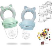 Pezón de alimentación para bebés - 2 paquetes de pezones de fruta con 6 bpa de silicona sin pezones para la dentición vegetal Gachas de avena Alime...
