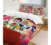 juego de cama SX577 Teen Titans Go Juego de cama de 3 piezas cálido y cómodo Juego de cama con funda nórdica suave con 1 funda nórdica y 2 fundas d...