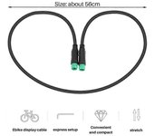 Bicicleta eléctrica Ebike 5 pines macho a macho Conector de cable de extensión de pantalla para motor central BBS01 / BBS02 / negro