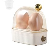 Olla de huevos 2 huevos, vaporizador de huevos compacto cocina de huevos eléctrica, la mejor olla de huevos hierve los tres niveles de cocción: sua...
