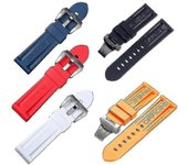 Relojes Banda de silicona Caucho Watchist Band Reemplazo para Panerai Correa Herramientas Hebilla de acero Naranja