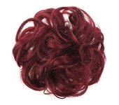 Peluco de moño grande Coletero de cabello rizado con peinado recogido Peinado desordenado Piezas de pelo Rojo
