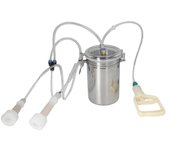 Máquina de ordeño manual 2000ml Control de ahorro de esfuerzo Botella de acero inoxidable Kit de ordeño portátil para granja de plantas de leche