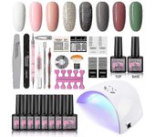 Juego de esmalte de uñas uv gel, 36 W, lámpara de uñas Uv Led, juego de inicio, esmalte de uñas de gel para diseño de uñas uv, juego de 8 piezas