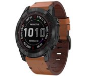 Correa de hebilla de cuero y acero para Garmin Epix Pro 51mm Marrón