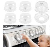 Unbrand Cubiertas de perilla de estufa de 5 piezas para seguridad de niños, cubiertas de perilla de estufa de gas de tamaño universal, cubiertas de...