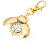 Mariquita Relojes Escarabajo Reloj mujeres hombres niños estudiantes reloj de bolsillo reloj de cuarzo llaveros reloj de bolsillo de Oro