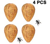 4 piezas impermeables Nido de avispa Señuelos colgantes Hornet Disuasivos Tela falsa Nido de avispa No tóxico Señuelo de abeja Disuasivo para el ho...