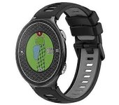 Para correa de reloj de silicona bicolor Garmin Approach S6 HFGC Negro-gris