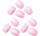 Simulación Macaron Cake Artificial Resina Food Toys 10 Pcs Modelo de Alimento Falso Rosa
