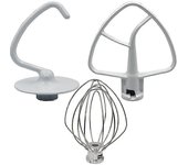 El kit de batidora para KSM150 incluye un batidor de alambre de masa y un batidor plano recubierto, reparación de batidoras de pie de 3 piezas Whit...