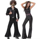 Ropa Adulto Retro Europeo Y Americano Años 70 Disco Disfraz Pareja Disfraz Bar Discoteca Disfraz-Yvan hombres M