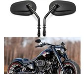 Alerón de manillar de espejos de motocicleta negros de 8 mm para Dyna Super Glide Street Glide Road Glide Softail A129