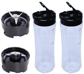 20OZ para My Blend Blender BLSTPB BLSTP2,2 Paquete de vaso de licuadora con licuadora de 2 cuchillas de repuesto negro transparente