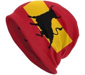 Redkid Bandera española con gorro de toro gorro tejer sombreros hombres mujeres unisex adulto españa patriótico invierno cálido calaveras gorros Go...