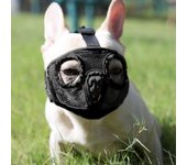 Bozal de perro de hocico corto Bozal de malla transpirable Bozal de bulldog Cubierta bucal de perro ajustable Bozal de bulldog francés británico -ys L