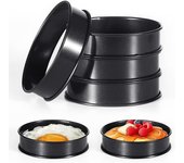6 piezas de anillos de bollo, molde de 4 pulgadas de acero inoxidable de doble rollo de acero redondo para tarta de pastel galleta de huevo para ho...