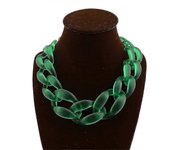 "Collar de resina de acrílico grueso de las mujeres, de la vendimia de Bohemia esmerilado plástico Cuban Link Chain Choker"