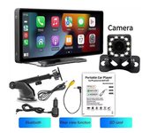 Monitor de reproductor de MP5 para automóvil de 10.26 pulgadas, Carplay y Android Auto GPS MAP Mirror Link Reproductor multimedia portátil Altavoce...