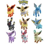 Nueva figura de anime de dibujos animados de juguete de peluche Eevee Jolteon Sylveon Evolution Vaporeon Modelo de muñeca de peluche Regalos de cum...